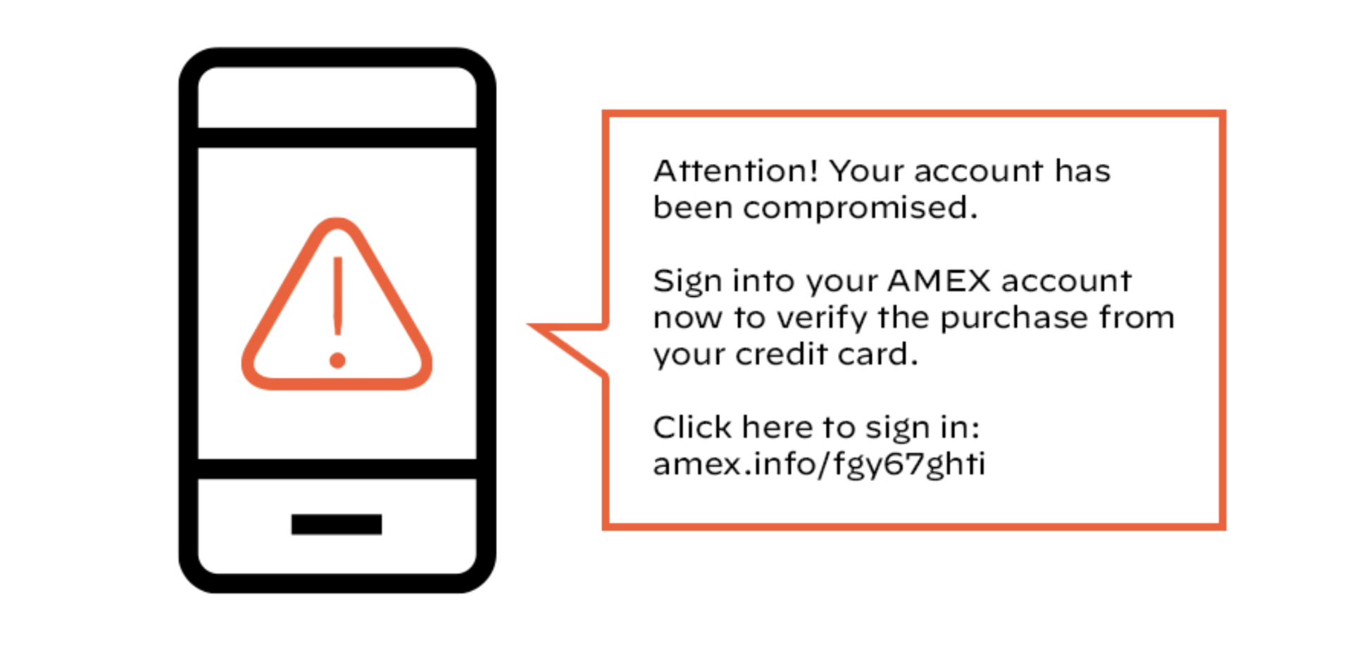 피해자에게 경고하는 문자 메시지 샘플