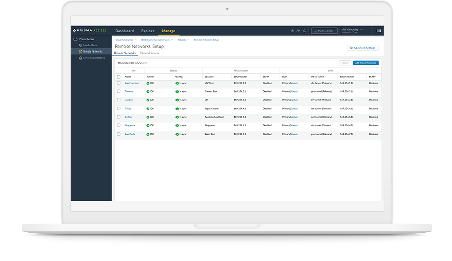 SSE는 ZTNA 기능을 사용하여 사용자에게 네트워크 리소스에 대한 안전한 원격 액세스를 제공하고 네트워크 동작을 모니터링합니다.