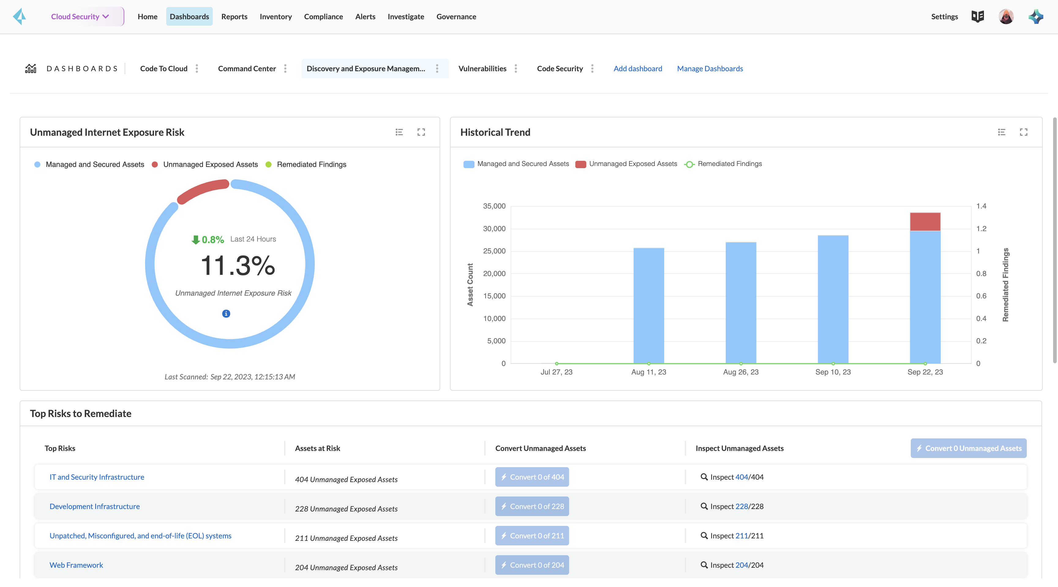 관리되지 않은 자산 온보딩 및 리스크 복구 업데이트