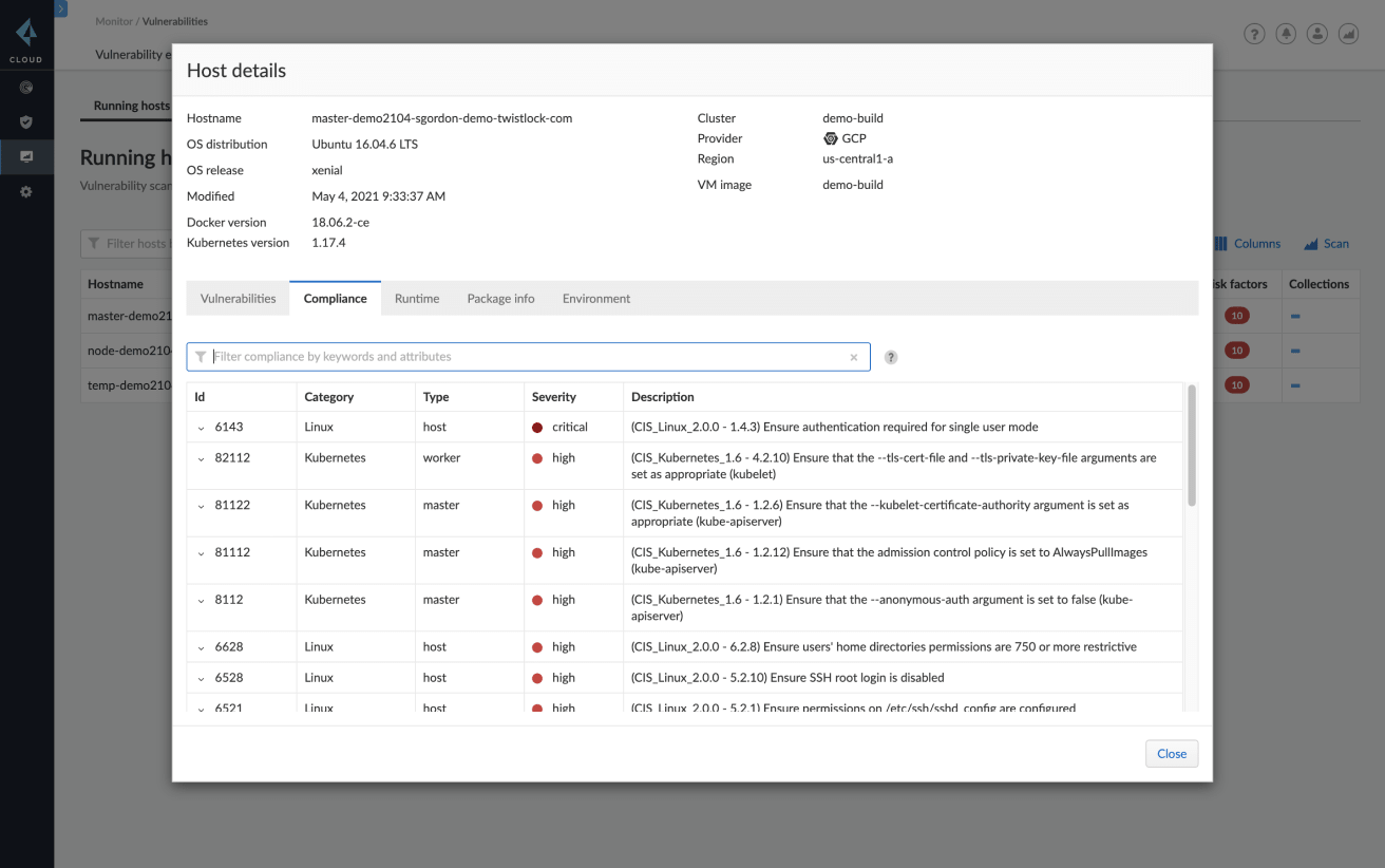 호스트 규정 준수를 위한 이미지