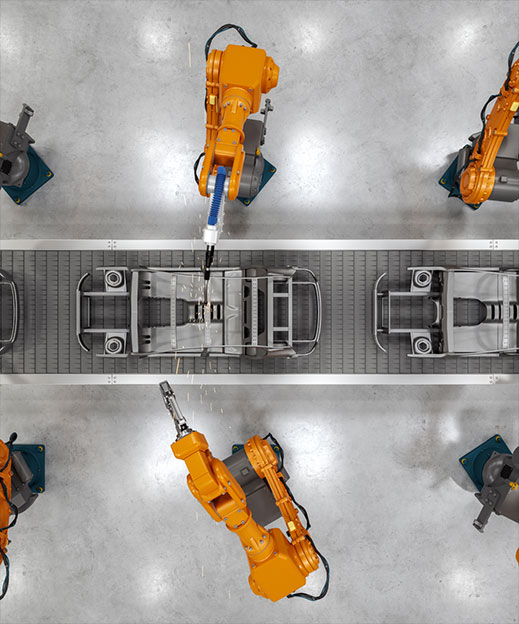 제조 창고 내부의 기계