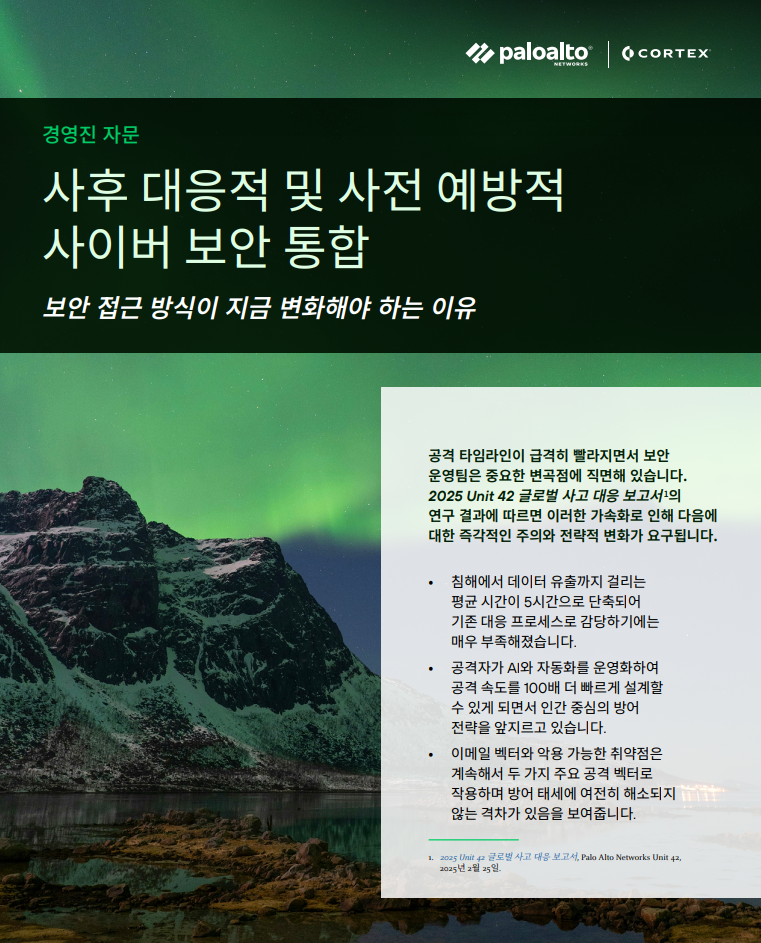 경영진 자문: 사후 대응적 및 사전 예방적 사이버 보안 통합